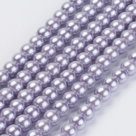Hebras de perlas de vidrio teñidas ecológicas HY-A008-6mm-RB048-1