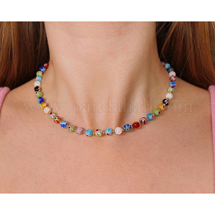 Круглые бусины-лэмпворк ручной работы с изображением сглаза FS-WG5DF68-01-1