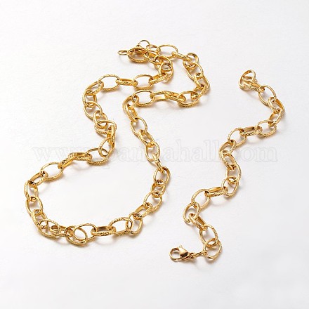 304 Stainless Steel Cable Chain Necklaces and Bracelets Sets SJEW-L379-05G-1