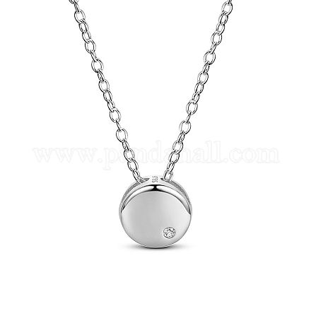 SHEGRACE Simple Design Rhodium Plated 925 Sterling Silver Necklace JN461A-1