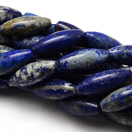 Natural Gemstone Lapis Lazuli Rice Beads Strands G-E251-28-1