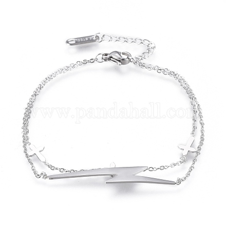 304 Stainless Steel Multi-strand Bracelets BJEW-K219-07P-1