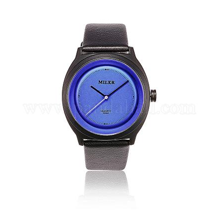 PUレザー腕時計  合金の腕時計ヘッド付き  藤紫色  252x21mm WACH-P004-08-1