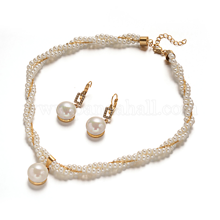 Ensembles de bijoux de perles acrylique 304 en acier inoxydable X-SJEW-L414-02-1