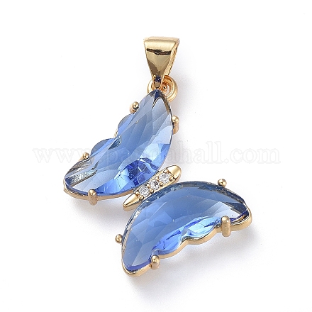 Латунные микропаве прозрачные подвески с фианитом ZIRC-P079-D01-05-1