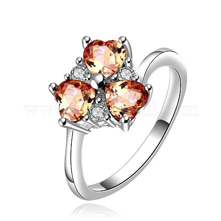 Mode laiton coeur cubes anneaux zircone pour les femmes RJEW-BB08309-7C-1