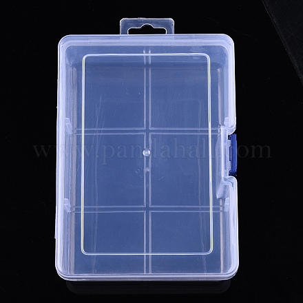 長方形のプラスチックビーズ収納ボックス  ビーズ用のジュエリーケース  小物  透明  16.5x12x6cm CON-YW0001-32-1