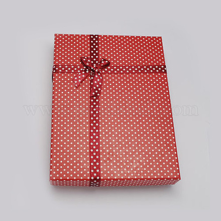 Jewelry Cardboard Boxes with Bowknot and Sponge Inside X-CBOX-R022-3-1