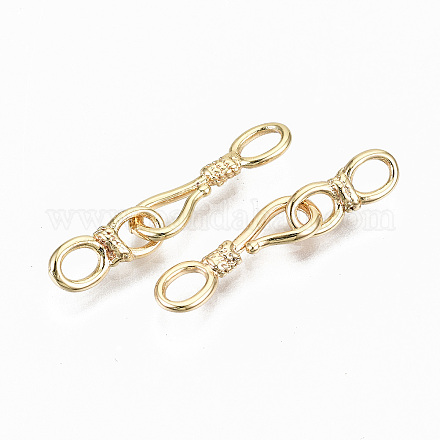 Brass Hook and S-Hook Clasps X-KK-S356-113G-NF-1