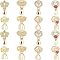 16Pcs 4 Style Brass Micro Pave Cubic Zirconia Ice Pick Pinch Bails, Long-Lasting Plated, Cadmium Free & Lead Free, Golden, 15~21mm, Hole: 2x4~6mm, Pin: 0.6mm, 4pcs/style