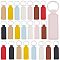 SUNNYCLUE 24Pcs 8 Colors Keychain Blank Faux Leather Key Chains Bulk Colorful Rectangular Engraving Blanks Keychains Holder with Silver Iron Key Ring for Keys Chain Stamping DIY Crafts Accessories