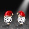 Zinc Alloy Enamel Santa Hat Stud Earrings, with Clear Cubic Zirconia, Golden, 15x9.6mm