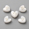5Pcs Natural White Shell Beads, Heart with Constellation Pattern, Libra, 8~10x8~10x4.5mm, Hole: 0.6~0.8mm