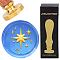 CRASPIRE Twinkle Eight Pointed Star Wax Seal Stamp Shiny Stars Vintage Removable Brass Sealing Stamp Head 30mm with Wooden Handle for Envelopes Invitations Card DIY Craft Birthday Wedding Gift