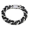 304 Stainless Steel Ceramics Cuban Link Chain Bracelets for Men, Stainless Steel Color, 8-1/2~8-5/8 inch(21.7~22cm)