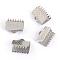 Tarnish Resistant 304 Stainless Steel Ribbon Crimp Ends, Stainless Steel Color, 8.5x10.5mm, Hole: 2.5mm