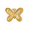 304 Stainless Steel Pendants, Butterfly Charms, with ABS Imitation Pearl, Ion Plating(IP), Real 18K Gold Plated, 24x19mm