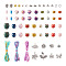 DIY Braided Bracelet Making Kit, Including Porcelain Round & Oval & Column Beads, Leaf & Butterfly & Eye Alloy Pendants & Barrel Beads, Polyester Threads, Mixed Color, 223Pcs/box