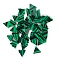 Natural Malachite Cabochons, Dyed, Triangle, Green, 10x11x2mm, 20pcs/bag