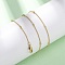 Brass Satellite Chain Necklaces, with Lobster Claw Clasps, Rack Plating, Long-Lasting Plated, Real 18K Gold Plated, 15.75 inch(40cm)