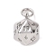 Rack Plating Brass Charms, with Jump Rings, Long-Lasting Plated, 20 Sided Dice Charm, Platinum, 13.5x9.5x9.5mm, Hole: 3.2mm