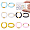 5 Pairs 5 Color 316 Stainless Steel Enamel Ring Hoop Earrings, Golden, Mixed Color, 17.5x16x3mm, 1 pair/color