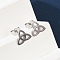 Non-Tarnish 304 Stainless Steel Stud Earrings, Trinity Knot, Stainless Steel Color, 8.5x10mm