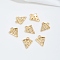 Brass Micro Pave Cubic Zirconia Charms, Real 14K Gold Plated, Pizza, 13x10x2mm, Hole: 1.4mm