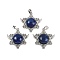 Dyed Natural Lapis Lazuli Pendants, with Rack Plating Brass Findings, Platinum, Cadmium Free & Lead Free, Star, 35x34x7.5~8mm, Hole: 5x8mm