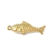 304 Stainless Steel Pendants, Fish, Golden, 38x13x3mm, Hole: 1.4mm