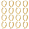 16Pcs Brass Hoop Earring Findings, with Cubic Zirconia, Real 18K Gold Plated & Gunmetal, 14x2mm, Hole: 1.2mm, Pin: 0.8mm