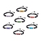 7Pcs 7 Color Natural Lava Rock & Lampwork Evil Eye Braided Bead Bracelets Set, Essential Oil Gemstone Stackable Bracelets for Women, Mixed Color, Inner Diameter: 2-1/8~3-3/8 inch(5.3~8.6cm), 1Pc/color