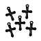 Alloy Pendants, Cross, Electrophoresis Black, 20.5x13.5x2mm, Hole: 1.8mm