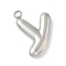 304 Stainless Steel Initial Pendants, Ion Plating(IP), Stainless Steel Color, Letter Y, 16~18x6~18x3mm, Hole: 1.8mm