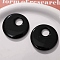 Resin Pendants, Flat Round, Black, 49.5x7mm, Hole: 14mm