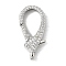 Brass Clear Cubic Zirconia Lobster Claw Clasps, Platinum, 27.5x13x6mm, Hole: 4x2mm