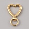 Zinc Alloy Heart Shaped Swivel Hook Clasps, Light Gold, 41x26x6mm, Hole: 7.5x11mm