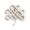 304 Stainless Steel Pendants, Knot Clover Charms, Stainless Steel Color, 31.5x31x10.5mm, Hole: 7.5x5mm