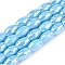 Electroplate Glass Beads Strands, AB Color Plated, Faceted, Oval, Light Sky Blue, 11x8mm, Hole: 1.2mm, about 58~60pcs/strand, 25.59~26.37 inch(65~67cm)