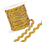 GORGECRAFT 1 Roll 27yd/25m Glitter Gold RIC Rac Trim Ribbon Wave Sewing Bending Fringe Trim 5mm/0.2 inch for Sewing Flower Making Wedding Party Lace Ribbon Craft