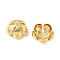 Brass Bead Caps, 5-Petal Flower, Real 18K Gold Plated, 13x6mm, Hole: 1.5mm