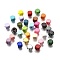 Spray Painted Wooden Beads, Square, Mixed Color, 8x8x8mm, Hole: 2.5~3mm