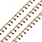 304 Stainless Steel Curb Chains, with Enamel Charms and Spool, Soldered, Ion Plating(IP), Golden, Black, Charm: 6x1.5x2mm, Link: 2x1.5x0.3mm, about 16.4 Feet(5m)/roll
