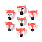 Handmade Polymer Clay Beads, Fox, Tomato, 7.5~9.5x8~9x4.5~5mm, Hole: 1.8mm