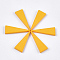 Painted Wood Pendants, Triangle, Gold, 39.5x14x4mm, Hole: 1mm