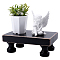 Wooden Soap Dish Tray Pedestal, Rectangle, Soap Riser Holder for Bathroom Home Kitchen, Black, 198x138x29mm