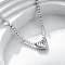 304 Stainless Steel Clear Cubic Zirconia Heart Pendant Necklaces for Women, Stainless Steel Color, 16.89 inch(42.9cm)