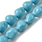 Electroplated Glass Imitation Pearl Beads Strands, Nuggets, Sky Blue, 14~16x12~13mm, Hole: 1.2mm, about 27pcs/strand, 15.75''(40cm)