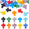20pcs 10 Colors Handmade Lampwork Beads, Cross, Mixed Color, 24~26x20~20.5x6~7.5mm, Hole: 1.6~1.8mm, 2pcs/color