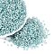 Picasso Glass Seed Beads, Rondelle, Round Hole, Turquoise, 2.5x1.5mm, Hole: 1.2~1.4mm, about 30000pcs/pound